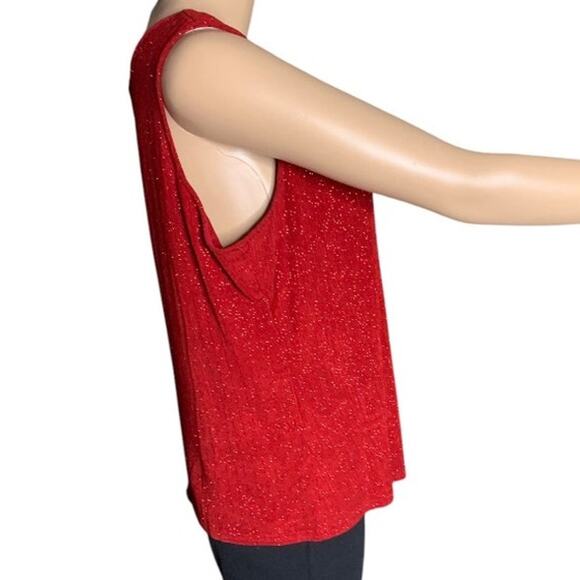 Coldwater Creek Women's M/L Two Piece Jacket & Tank Red Sequin Holiday Glitter - Picture 11 of 14